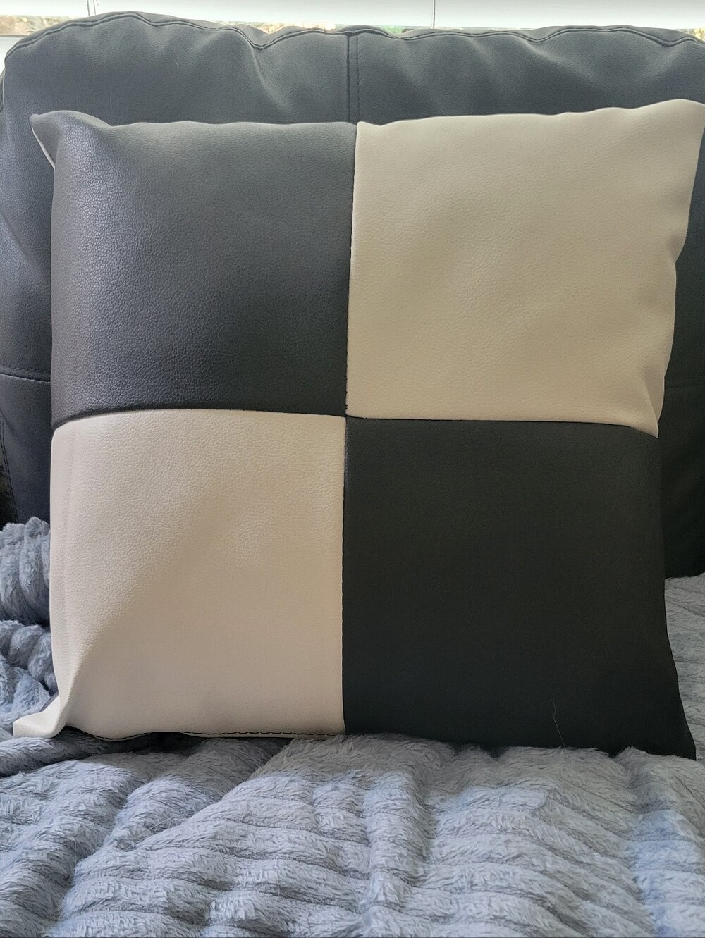 Checkerboard Black and Cream Decorative Pillow - Home Accents